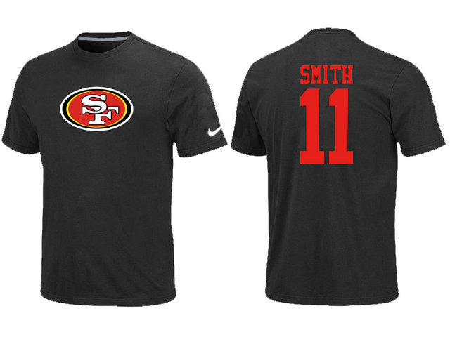  Nike San Francisco 49 ers 11 SMITH Name& Number TShirt Black 162 