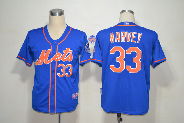 MLB New York Mets #33 Matt Harvey Blue Jerseys