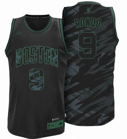 Boston Celtics 9# Rajon Rondo black Fashion Swingman Jersey