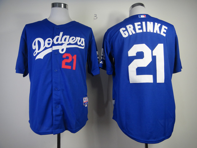 MLB Los Angeles Dodgers #21Greinke Blue jersey