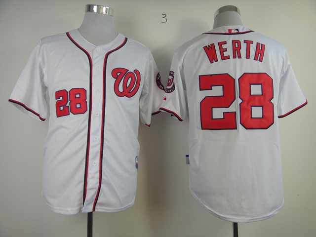 MLB Washington Nationals #28 Werth Jersey White