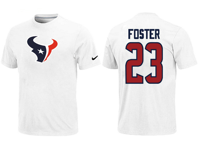  Nike Houston Texans 23 FOSTER Name& Number White TShirt 32 