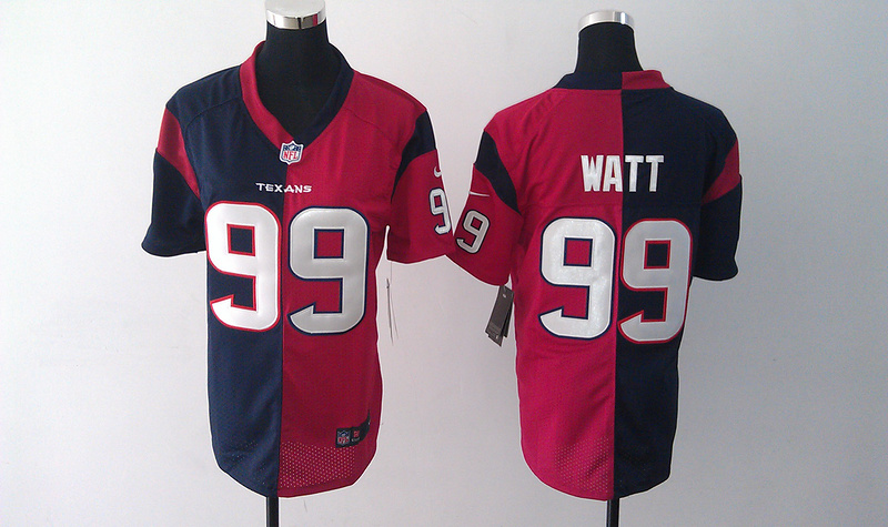 Houston Texans #99 Watt Half And Half Women Jersey
