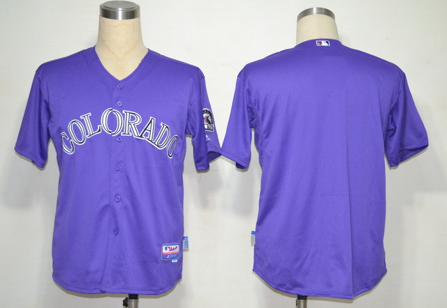 MLB Colorado Rockies #0 Blank Jersey - Purple