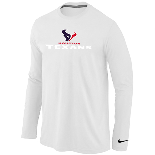 Nike Houston Texans Authentic Logo Long Sleeve T-Shirt white