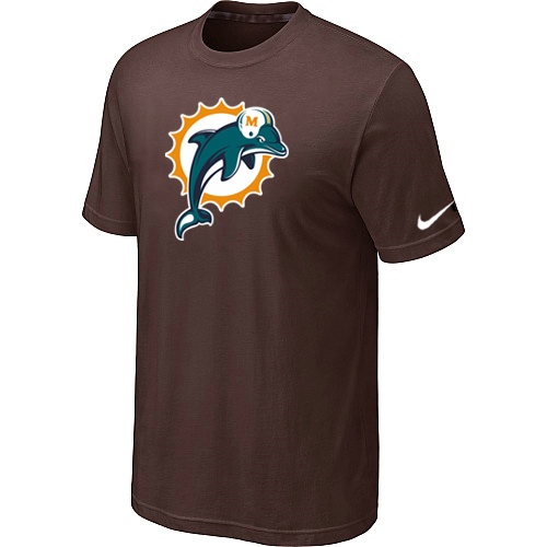  Miami Dolphins Sideline Legend Authentic Logo TShirt Brown 93 