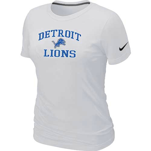  Detroit Lions Womens Heart& Soul White TShirt 37 