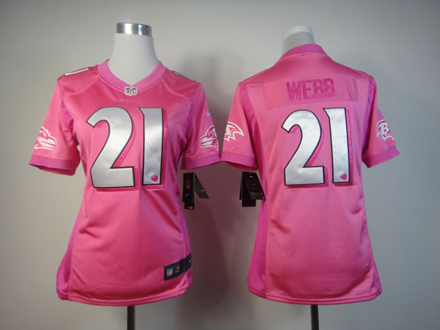 NFL Baltimore Ravens #21 Webb Women Pink Jersey