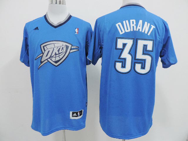 NBA Oklahoma City Thunder #35 Durant New Blue Christmas Jersey