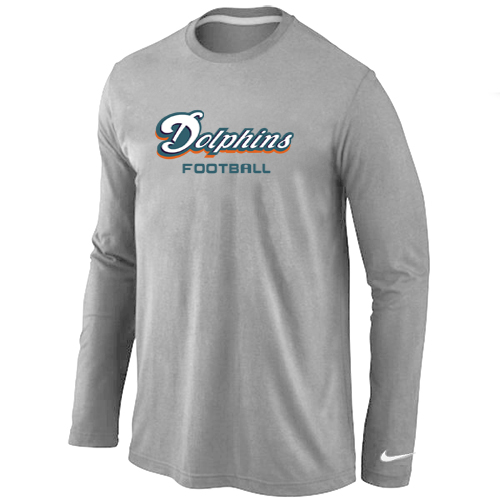 Nike Miami Dolphins Authentic font Long Sleeve T-Shirt