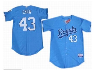 Kansas City Royals 43# Aaron Crow lt blue jerseys