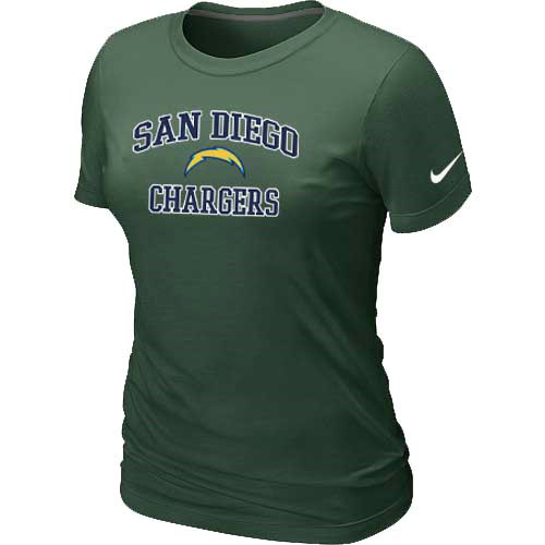  San Diego Charger Womens Heart& Soul D- Green TShirt 41 