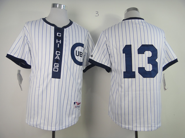 MLB Chicago Cubs #13 Machado Authentic 1909 Turn The Clock Jersey White