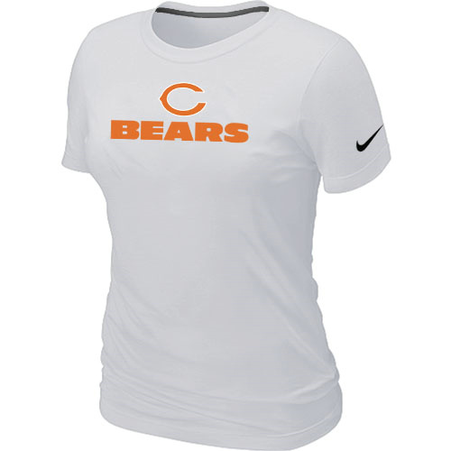  Nike Chicago Bears Authenticlogo Womens TShirt White 16 