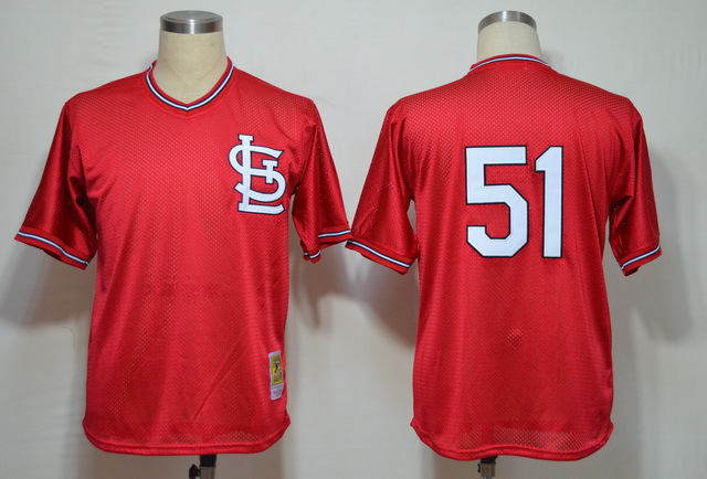 MLB Jerseys St. Louis Cardinals 51 Willie McGee Red M&N 1985