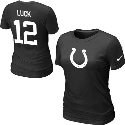  Nike Indianapolis ColtsLUCK Name& Number Womens Black TShirt 7 