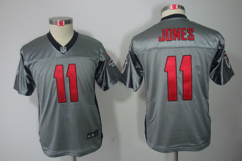 NFL Atlanta Falcons #11 Jones Youth Grey Lights Out Jersey