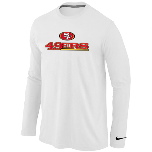 Nike San Francisco 49ers Authentic Logo Long Sleeve T-Shirt White