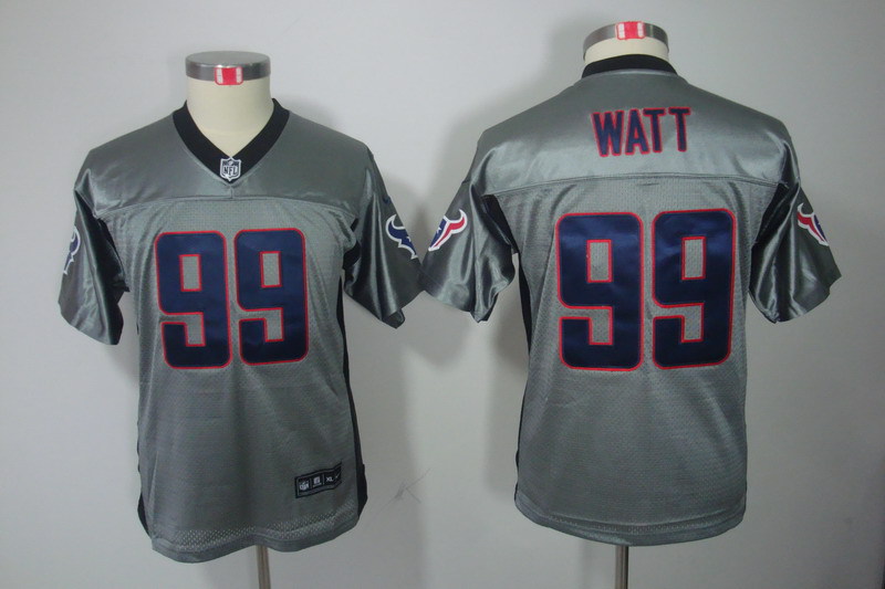 NFL Houston Texans #99 Watt Youth Grey Lights Out Jersey