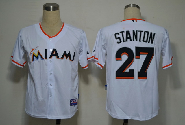 MLB Jerseys Miami Marlins 27 Stanton White 2012