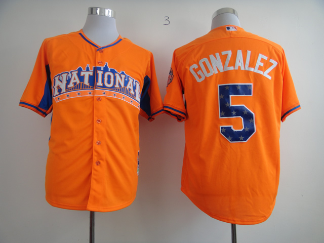 2013 MLB  All Star Colorado Rockies #5 Gonzalez Jersey Orange