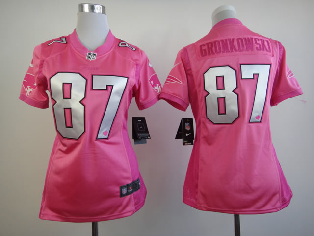 NFL New England Patriots #87 Gronkowski Women Pink Jersey