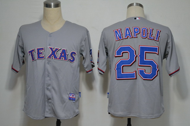 MLB Jerseys Texas Rangers 25 Napoli Grey Cool Base