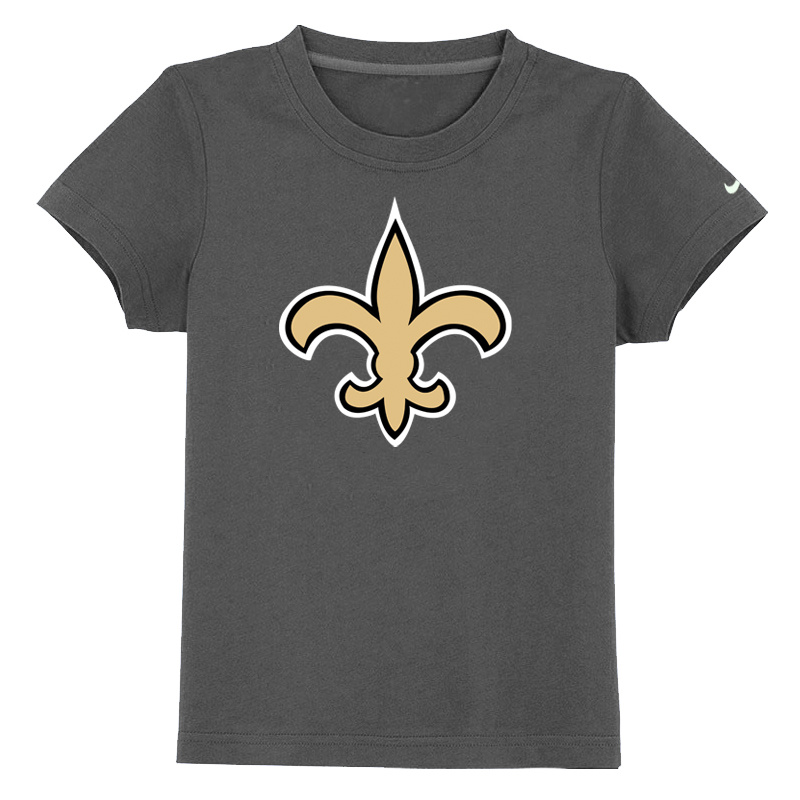 New Orleans Saints Authentic Logo Youth T Shirt D-Grey