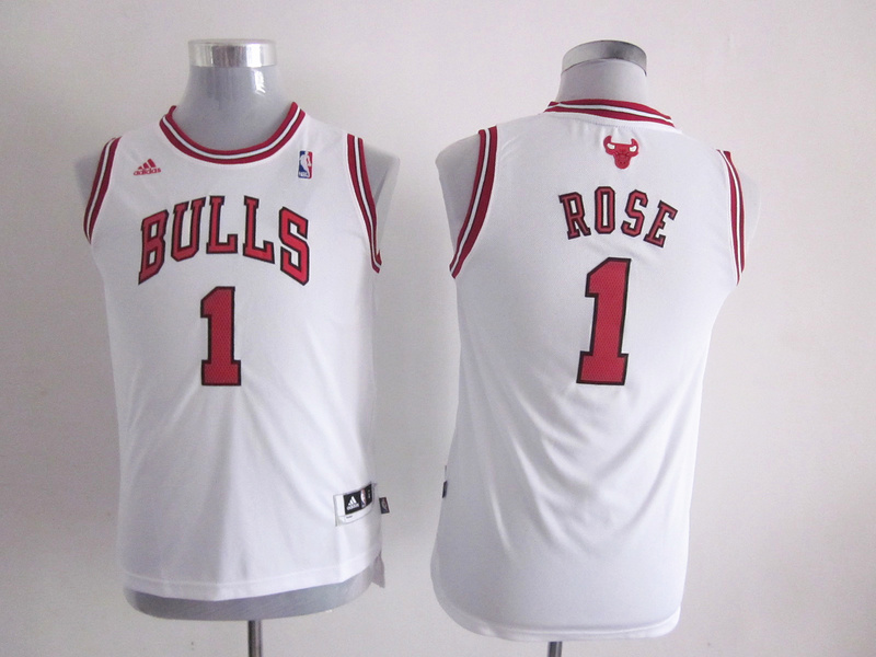 Youth nba chicago bulls 1 Derrick Rose White(revolution 30 swingman)