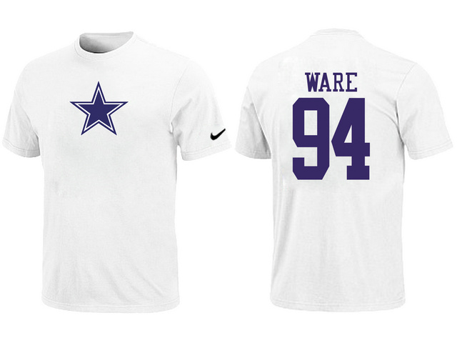  Nike Dallas Cowboys 94 WARE Name& Number TShirt White 55 