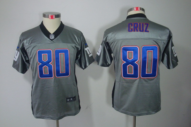 NFL New York Giants #80 Cruz Youth Grey Lights Out Jersey