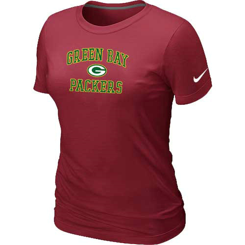  Green Bay Packers Womens Heart& Soul Red TShirt 98 