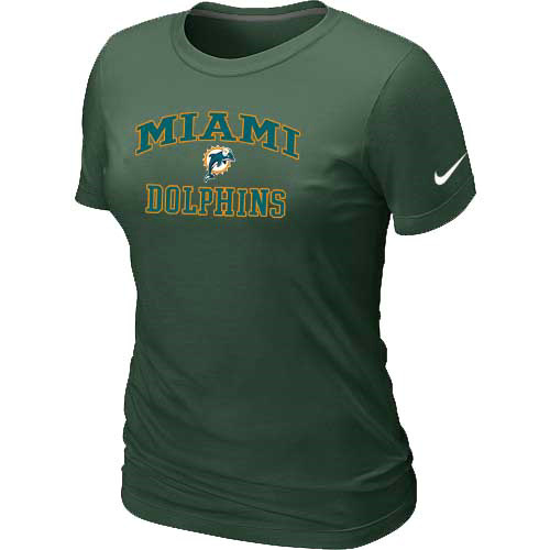  Miami Dolphins Womens Heart& Soul D- Green TShirt 31 