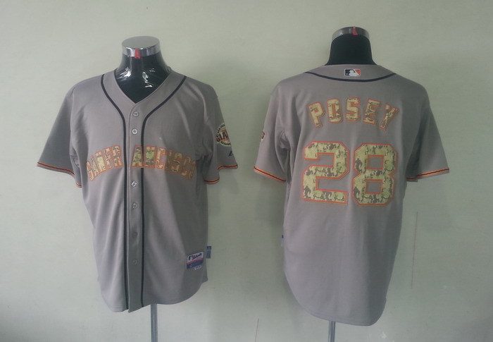 MLB San Francisco Giants #28 Posey Grey Camo Jersey