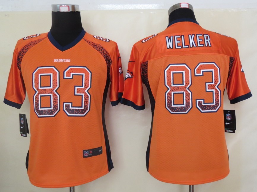 Women 2013 NEW Nike Denver Broncos 83 Welker Drift Fashion Orange Elite Jersey