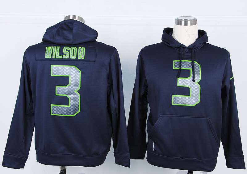 Nike Seattle Seahawks #3 Wilson Blue  Hoodie