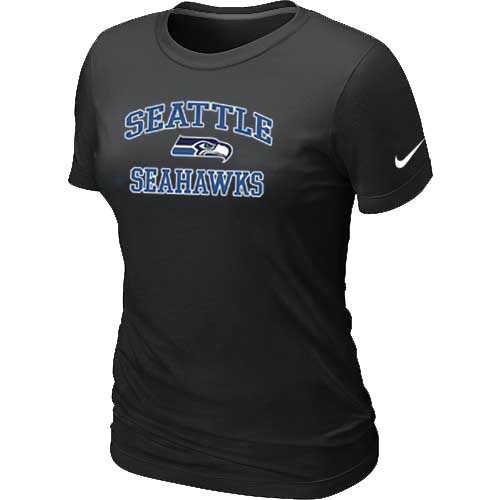  Seattle Seahawks Womens Heart& Soul Black TShirt 35 
