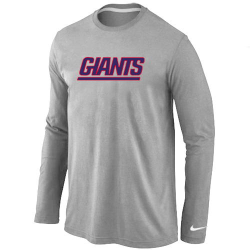 Nike New York Giants Authentic Logo Long Sleeve T-Shirt Grey