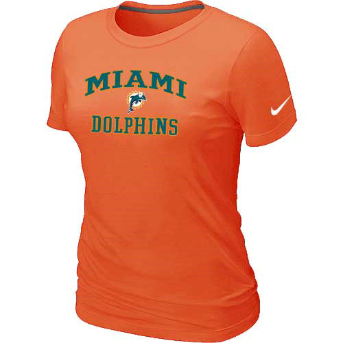  Miami Dolphins Womens Heart& Soul Orange TShirt 26 