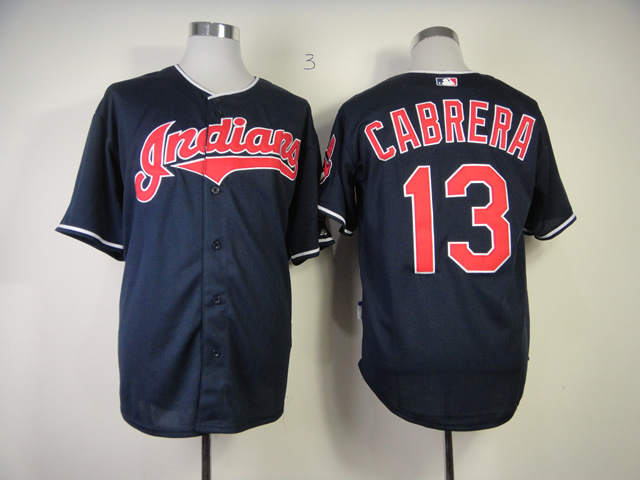 MLB Cleveland Indians #13 Cabrera Blue Jersey
