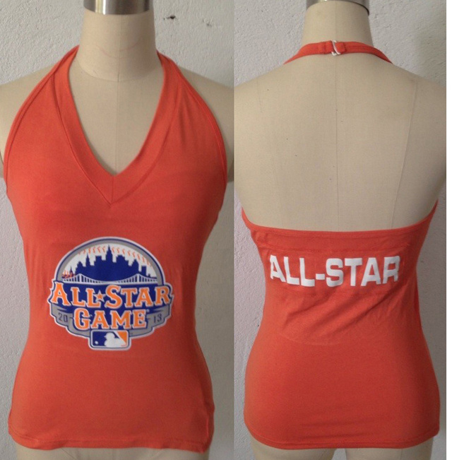 All Star Game MLB Womens All Sports Couture  Blown Coverage Halter Top Royal Light Red