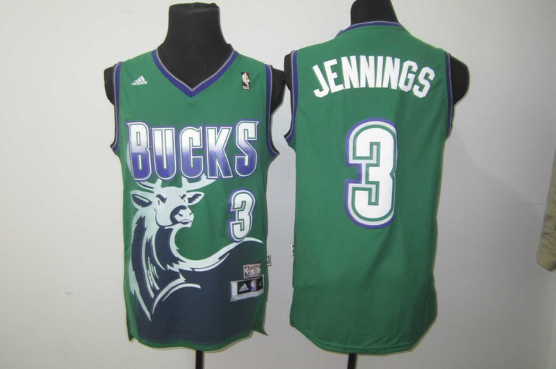NBA Milwaukee Bucks #3 Jennings Green Jersey