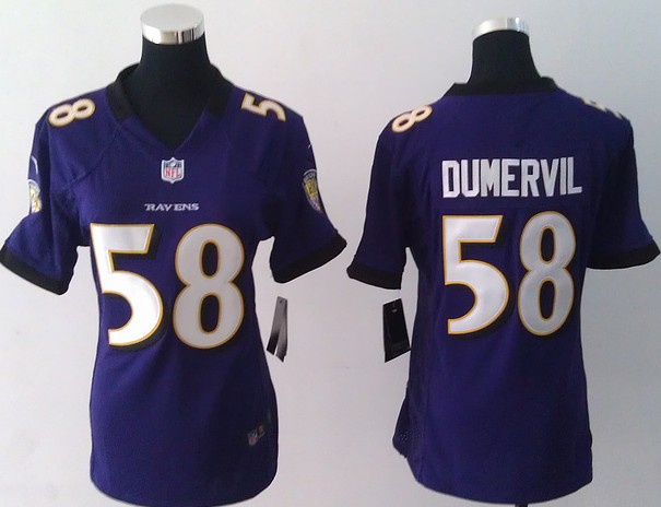 Women Nike Baltimore Ravens 58 Elvis Dumervil Purple NFL Jersey.JPG