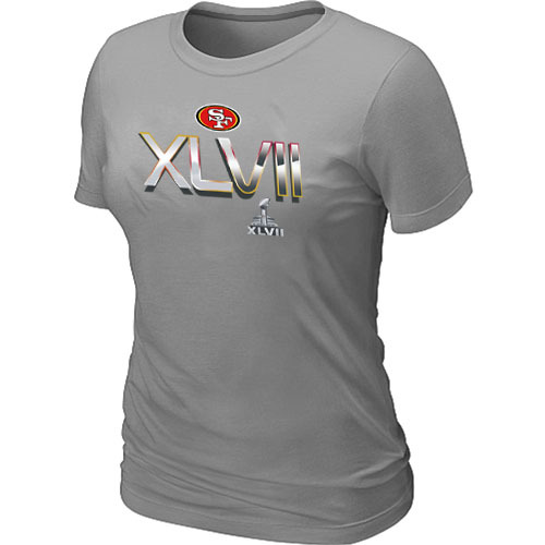  San Francisco 49 ers Super BowlXLVII On Our Way L- Grey Womens TShirt 43 