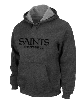 New Orleans Sains Authentic font Pullover Hoodie D.Grey