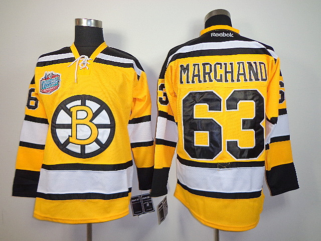 Boston Bruins #63 Marghand Yellow Jersey