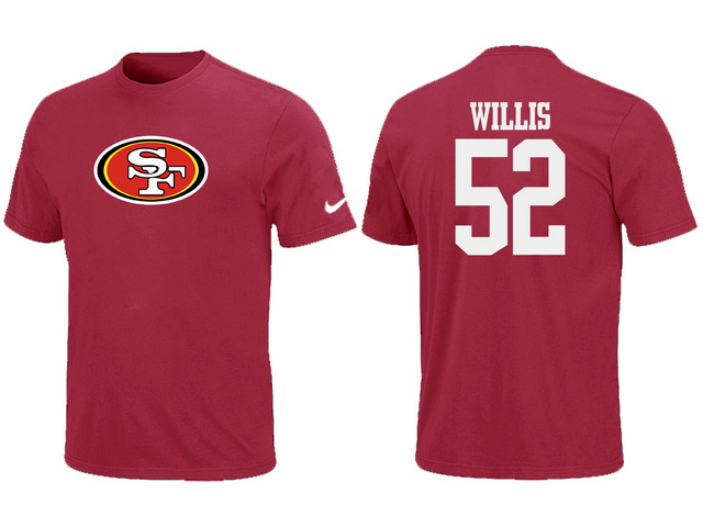  Nike San Francisco 49 ers Patrick Willis Name& Number TShirt Red 237 