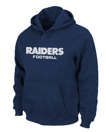 Oakland Raiders Authentic font Pullover Hoodie D.Blue