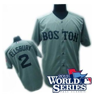 Boston Red Sox Authentic #2 Jacoby Ellsbury Jersey gray w2013 World Series Patch