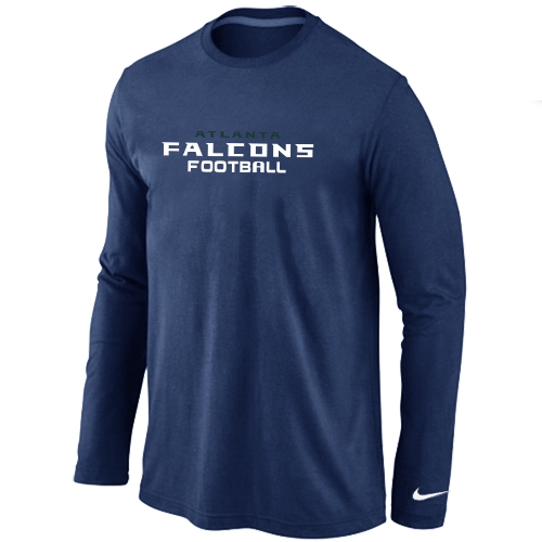 Nike Atlanta Falcons Authentic font Long Sleeve T-Shirt D.Blue